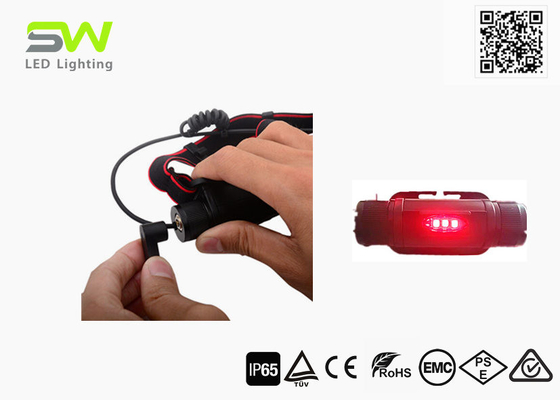 Magnetic Rechargeable High Lumen LED Headlamp Zoomable With Red Warning Lamp