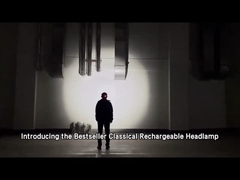 Magnetische oplaadbare LED-koplamp met hoog lichtvermogen, zoombaar met rode waarschuwingslamp