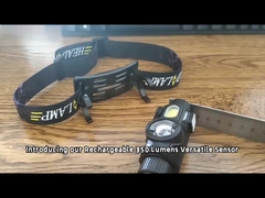 Oplaadbare bewegingssensor koplamp veelzijdig fakkellampje met magnetische zakklem