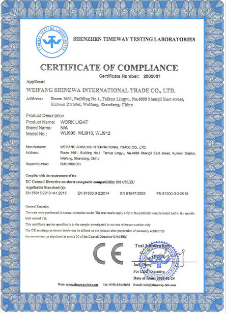 China Weifang ShineWa International Trade Co., Ltd. Certificaten